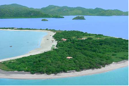 John Wayne Island with Ocean Ranches Panama land behind