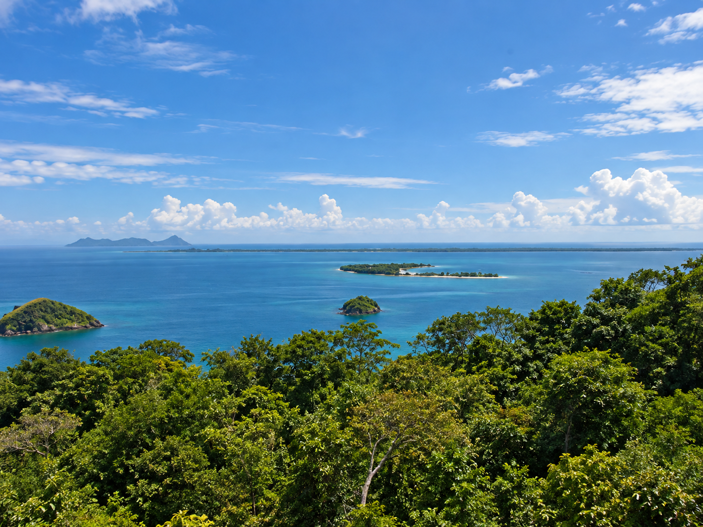 View from Ocean Ranches across Bahía de Chame toward John Wayne Island